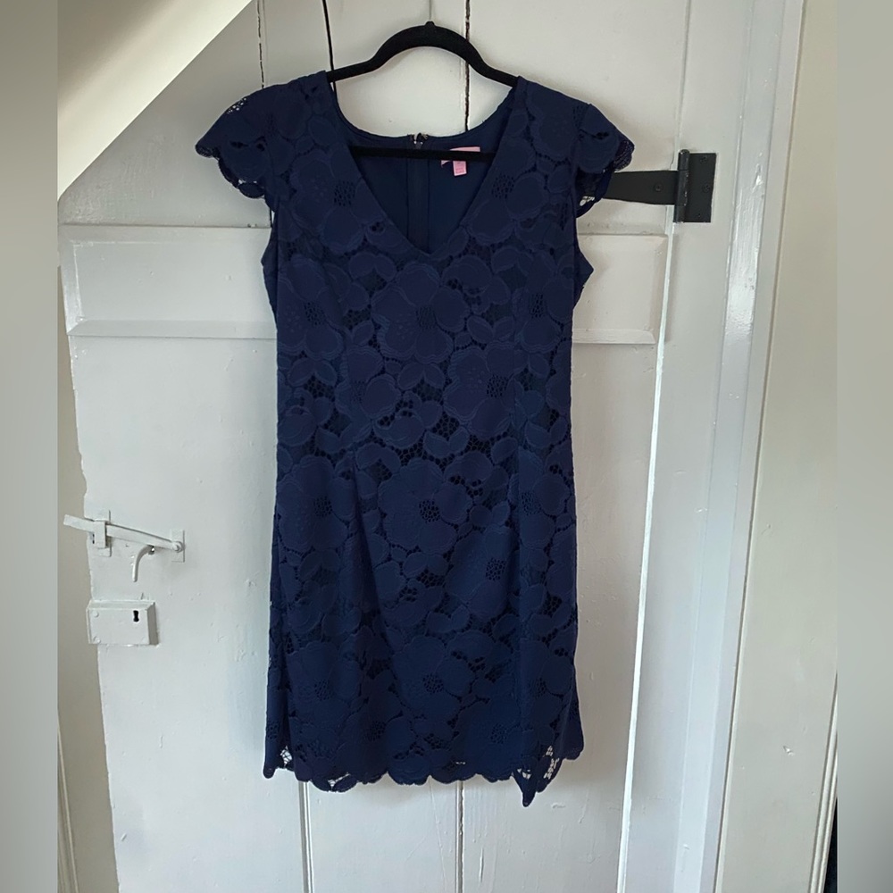 Lilly Pulitzer size 12 nwot mini dress lace navy